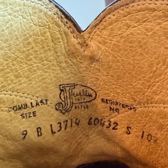 Justin Roper Boots Women’s 9 B Brown Leather Round Toe Made in USA Style L3714 - Picture 5 of 6